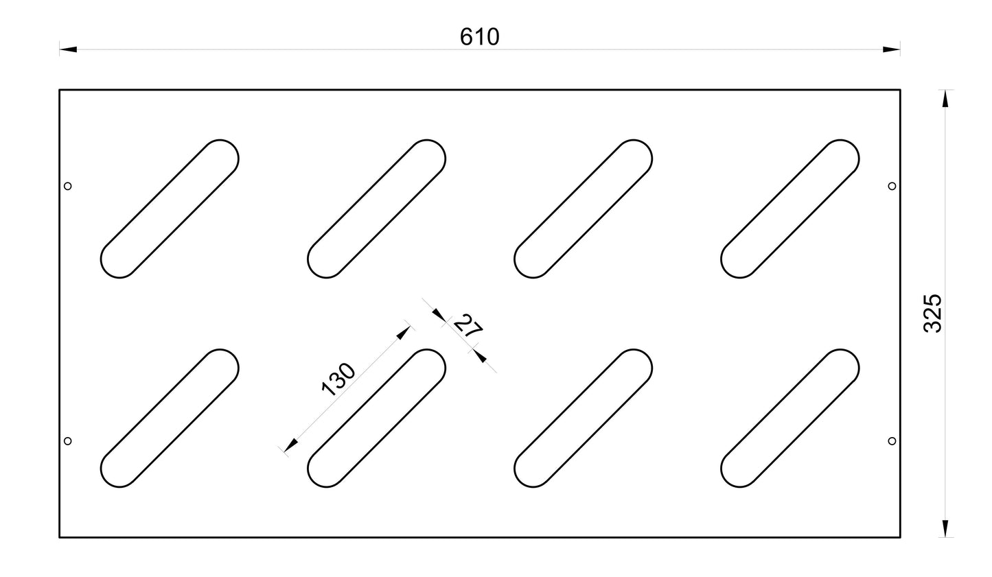 Houten skistandaard – 8 paar, 61 x 33 cm