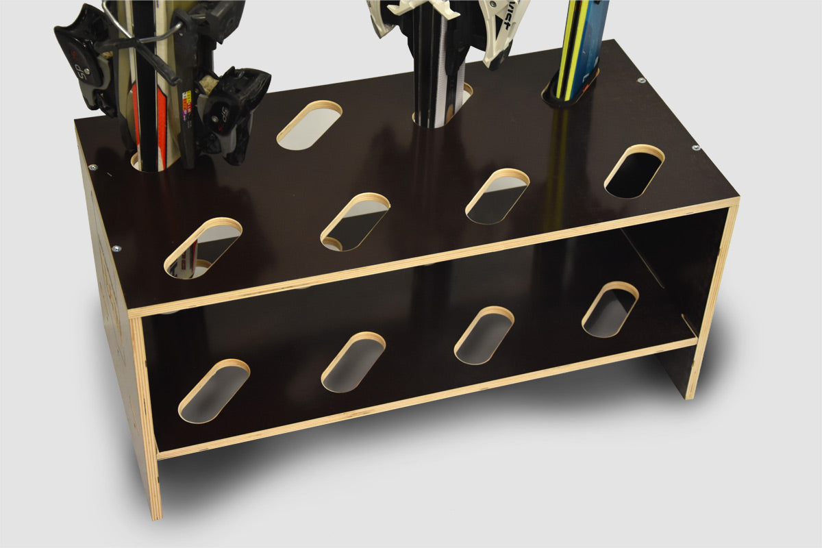 Houten skistandaard – 8 paar, 61 x 33 cm