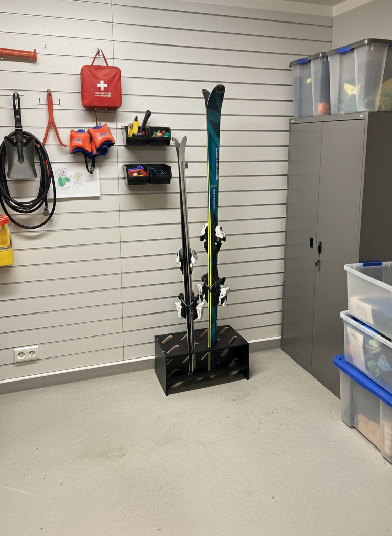 Houten skistandaard – 8 paar, 61 x 33 cm