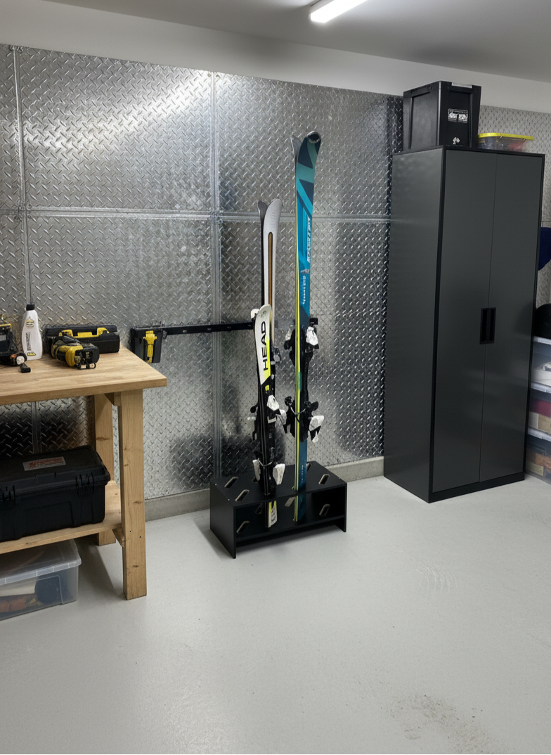 Houten skistandaard – 8 paar, 61 x 33 cm