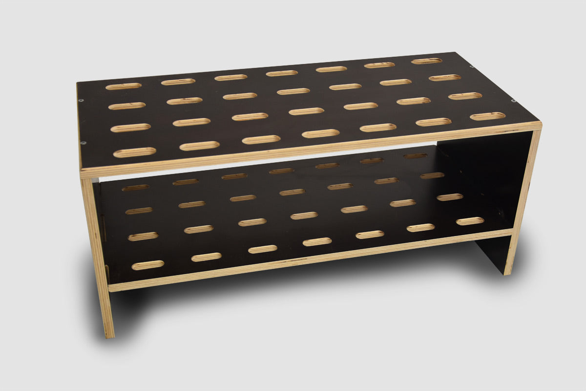 Houten standaard voor 14 paar langlaufski’s