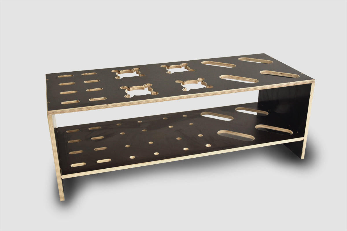 Gecombineerde houten standaard voor ski’s, langlaufski’s en stokken