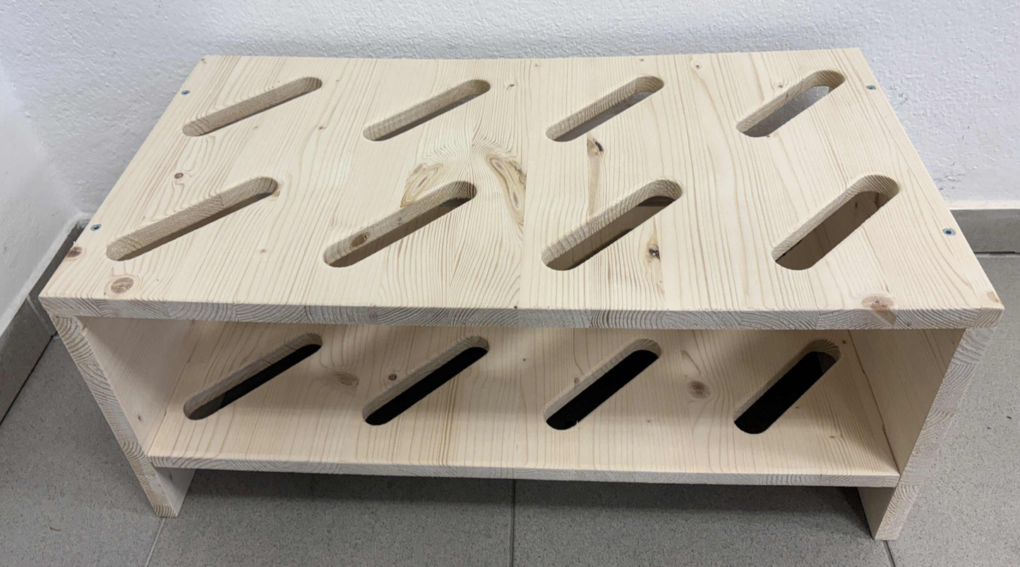 Houten skistandaard – 8 paar, 61x33 cm - Natuurkleur