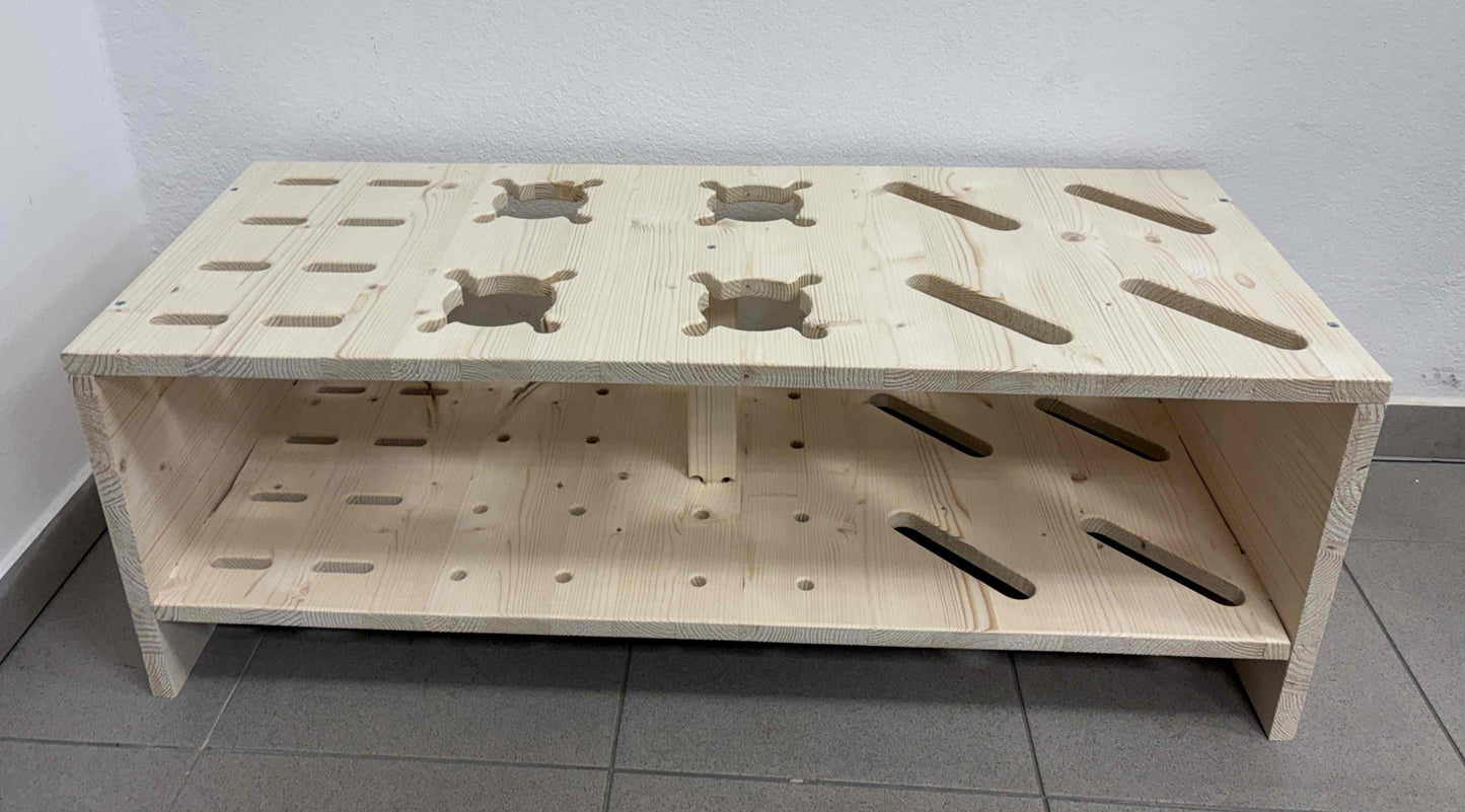 Gecombineerde houten standaard voor ski’s, langlaufski’s en stokken - Natuurkleur