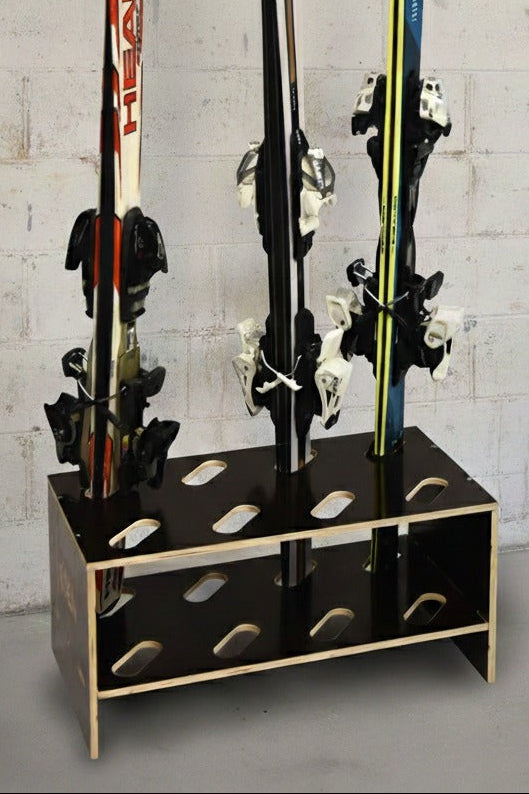 Houten skistandaard – 8 paar, 61 x 33 cm