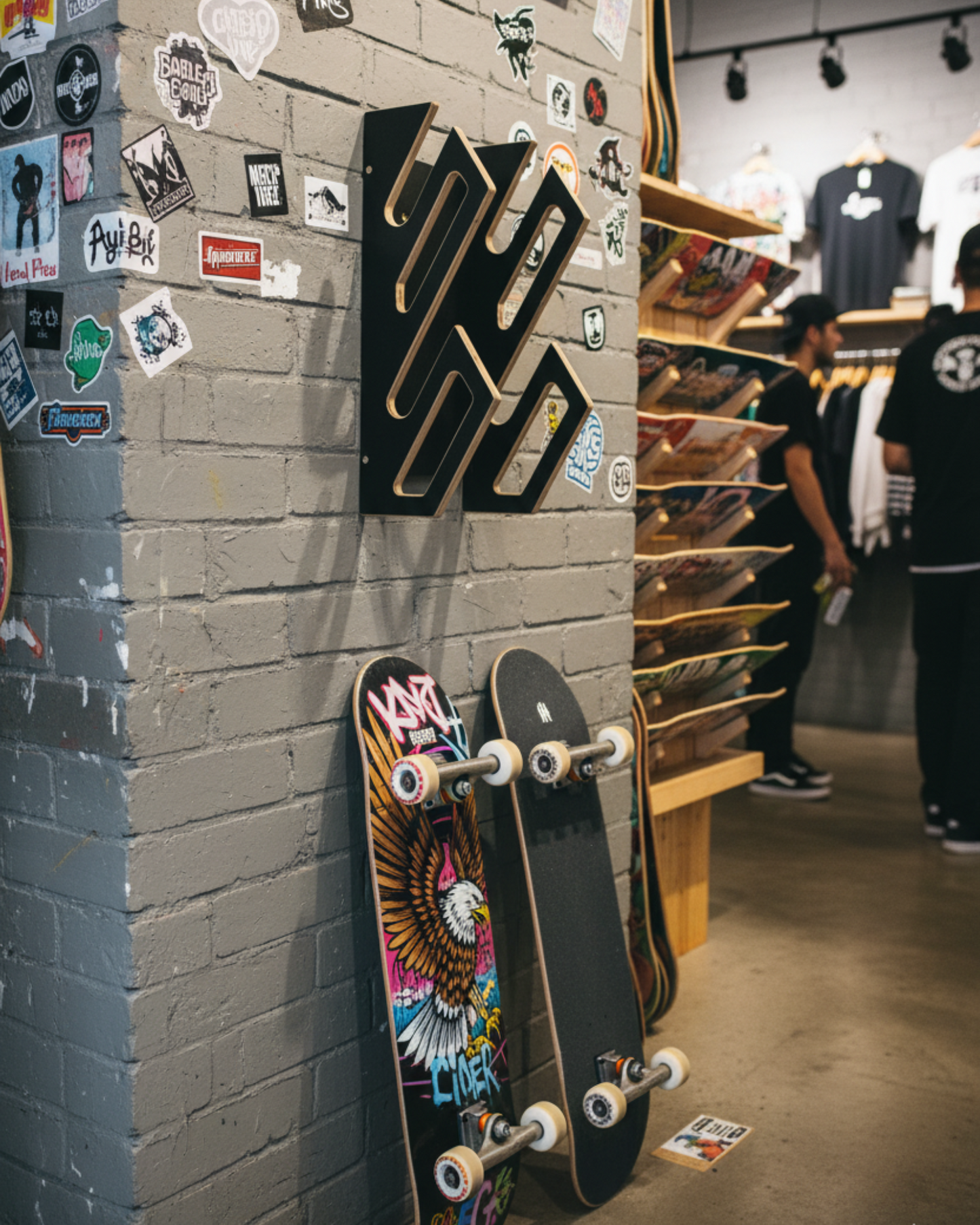 Muurhouder voor 2 snowboards of skateboards