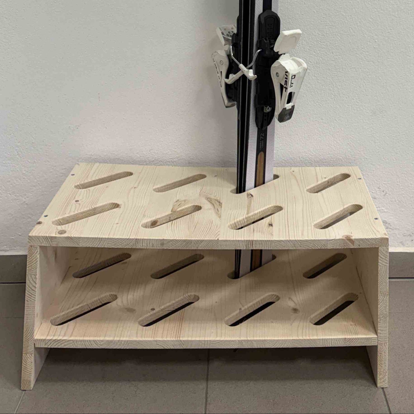 Houten skistandaard – 8 paar, 61x33 cm - Natuurkleur