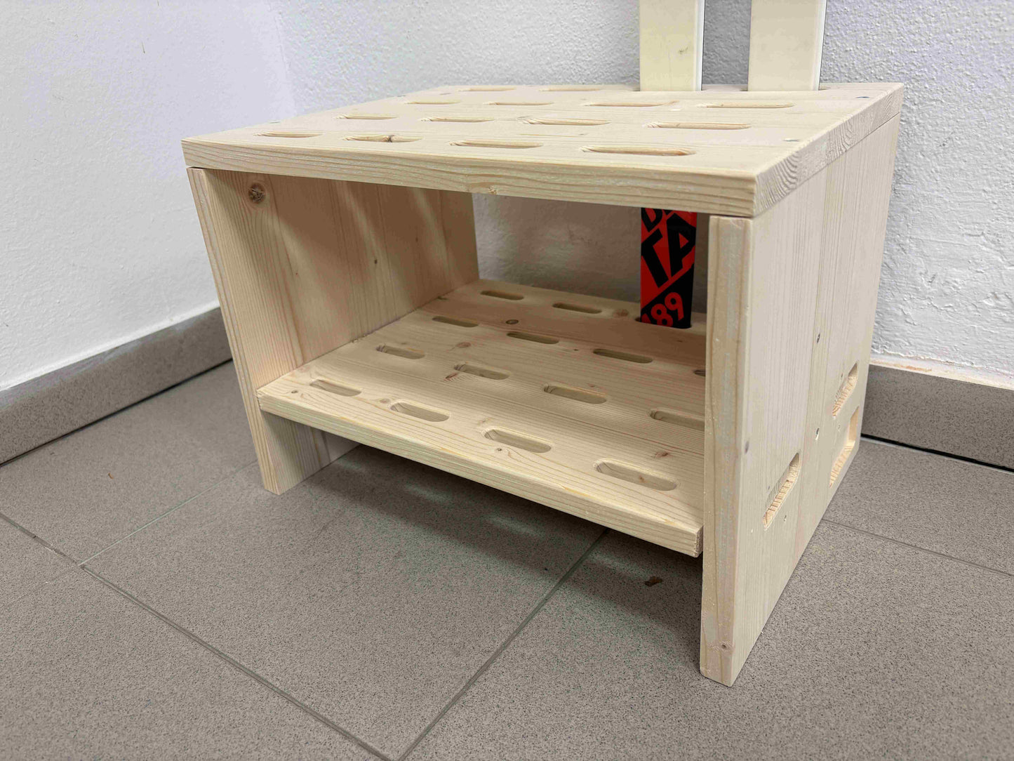 Houten standaard voor 8 paar langlaufski’s - Natuurkleur