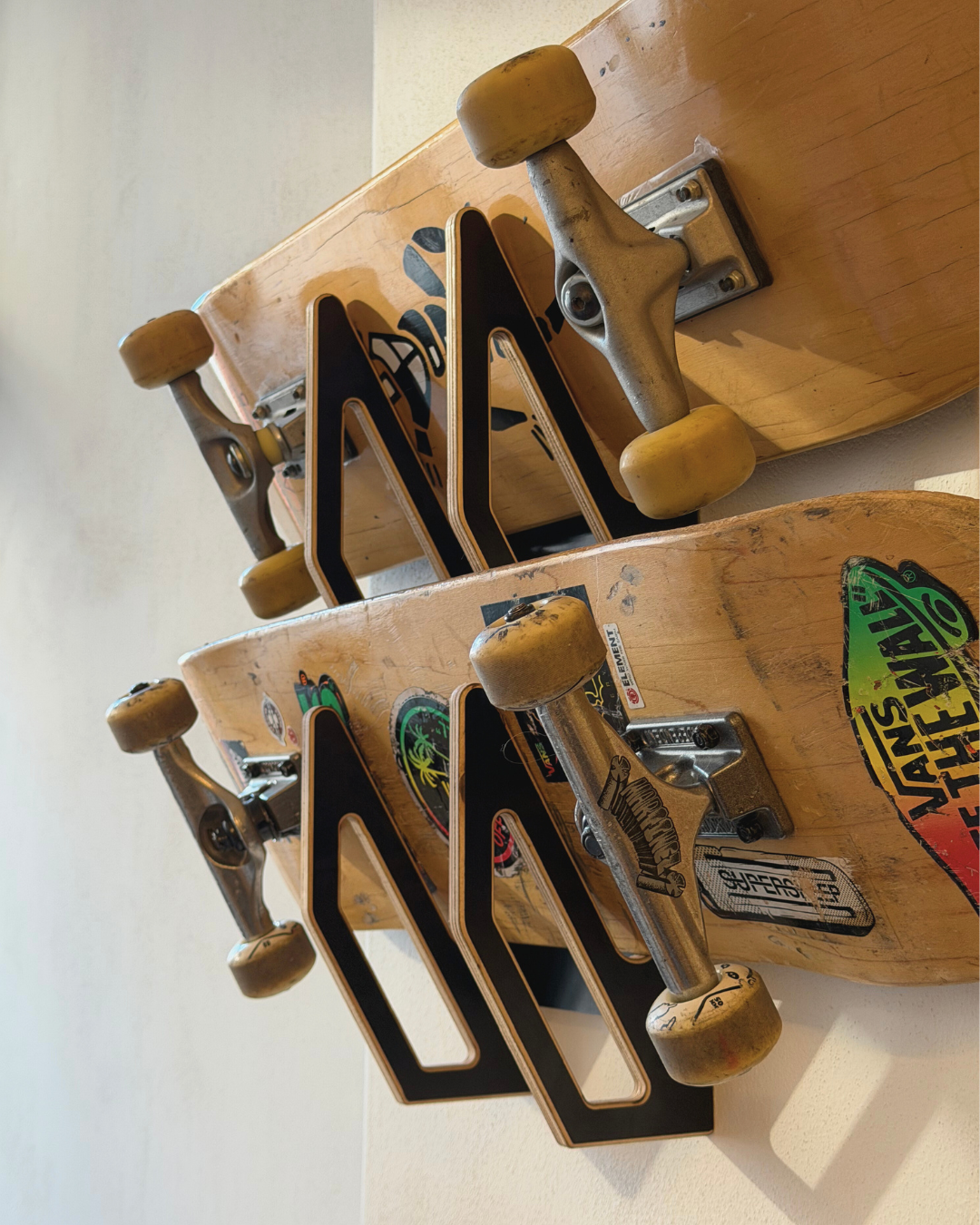 Zwart wandrek voor 2 skateboards